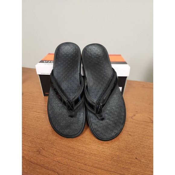 Vionic womens flip flops sandals size 9 black comfort shoes slip on. With Box - Picture 1 of 7